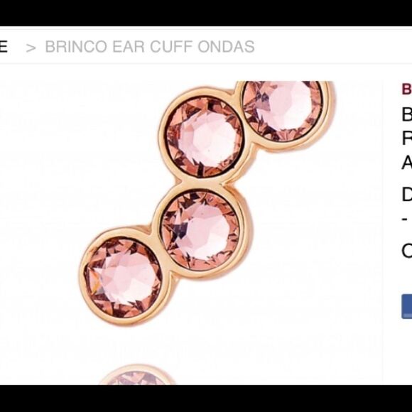 Swarovski wave crystals earrings rose gold plated - Picture 2 of 8